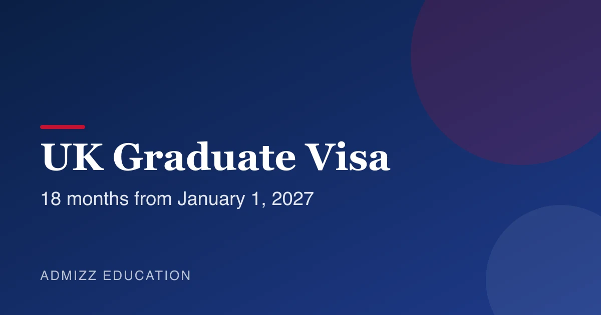 UK Graduate visa: 18 months from January 1, 2027